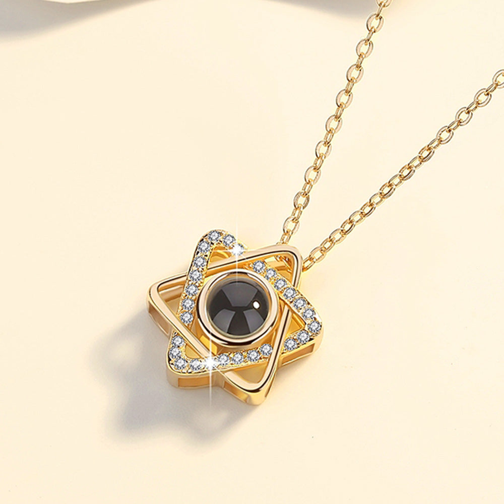 Hexagram Photo Projection Necklace