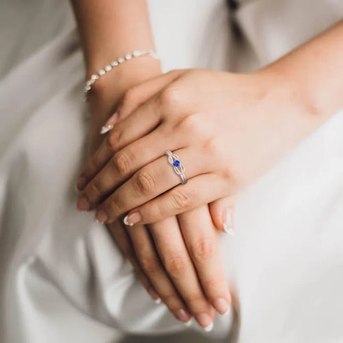Birthstone Love Knot Ring