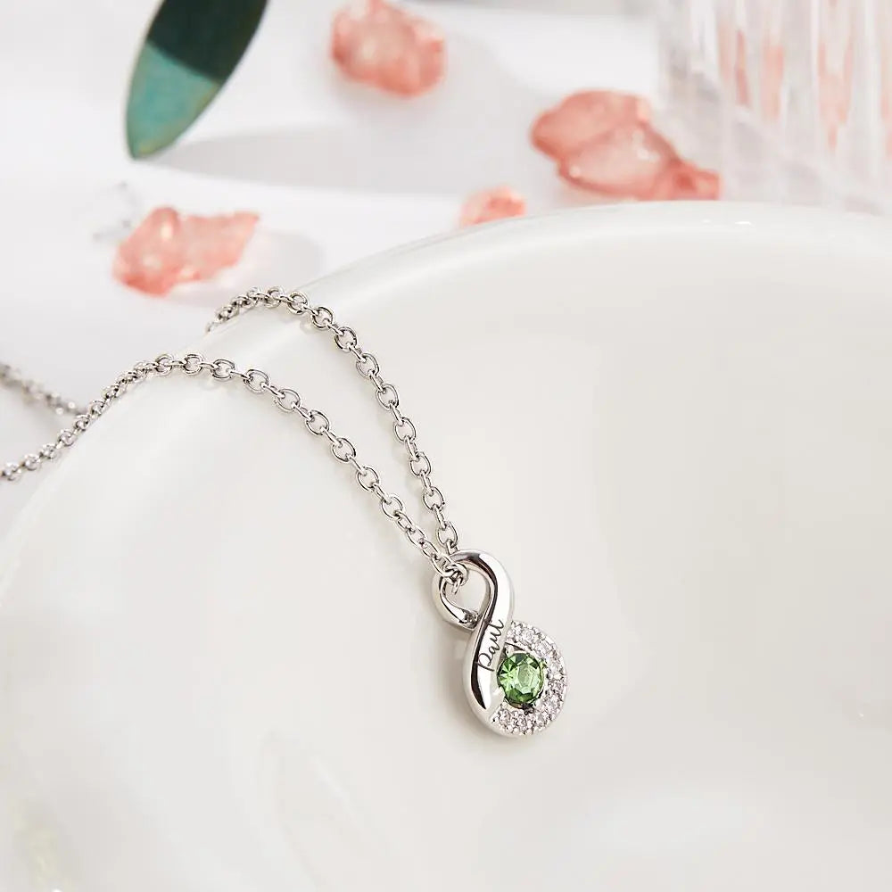 Infinity Name Birthstone Necklace