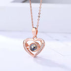 Diamond Heart Photo Projection Necklace
