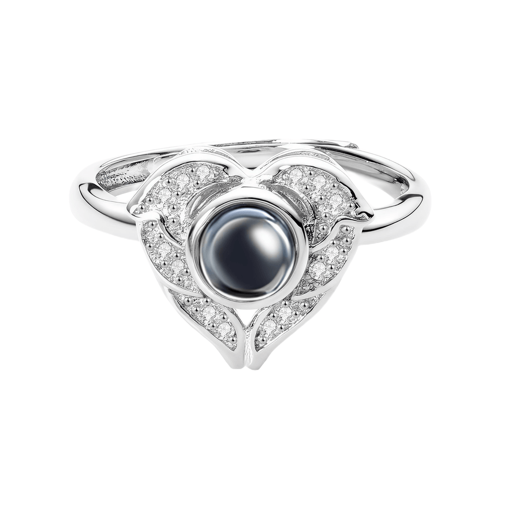 Angel Wing Heart Photo Projection Ring