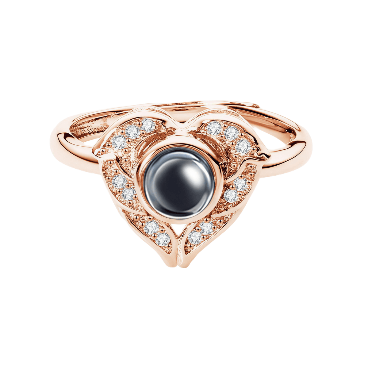 Angel Wing Heart Photo Projection Ring