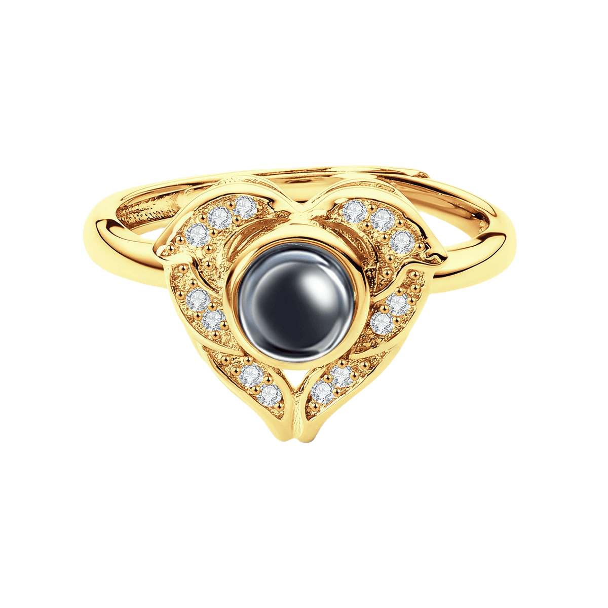 Angel Wing Heart Photo Projection Ring