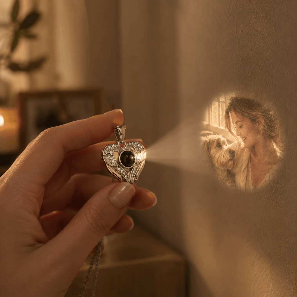Angel Wings Photo Projection Necklace — Chapters of Life