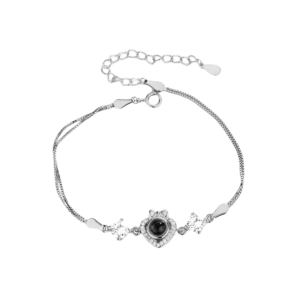 Bow Heart Photo Projection Bracelet