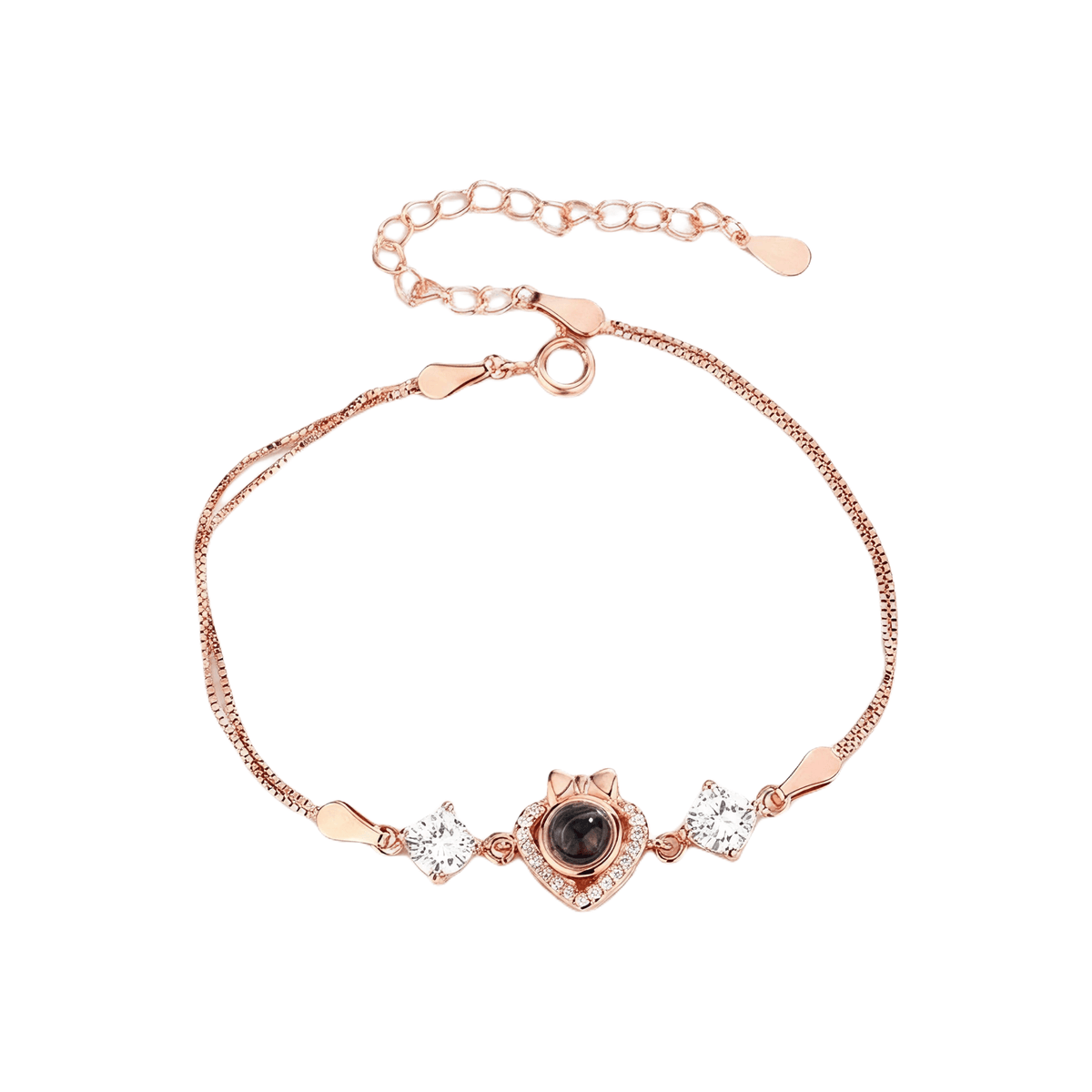 Bow Heart Photo Projection Bracelet
