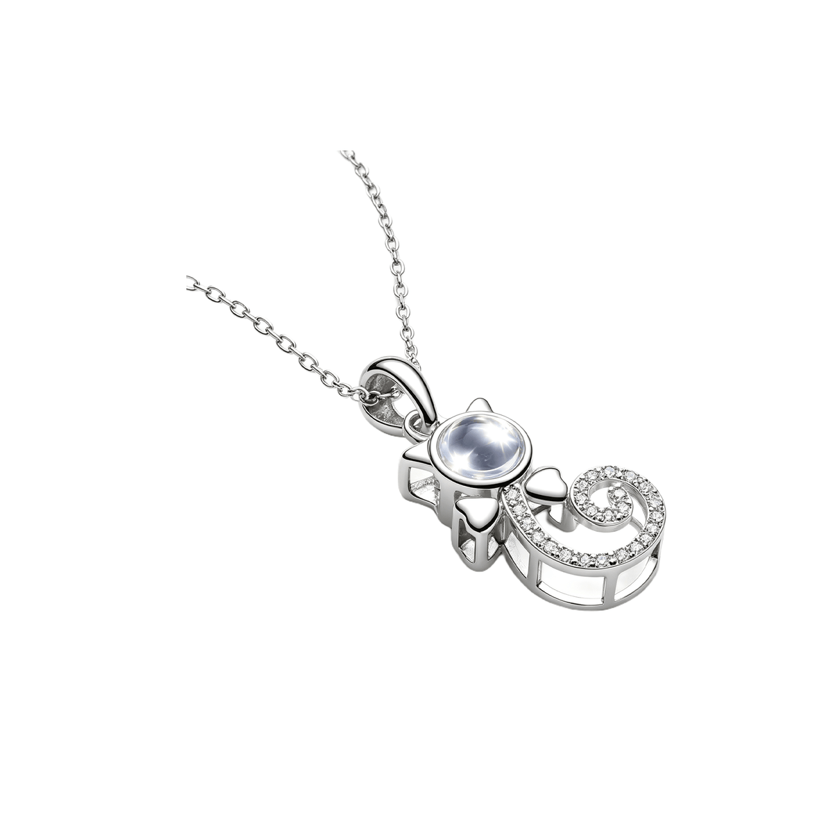 Personalized Cat Photo Projection Necklace