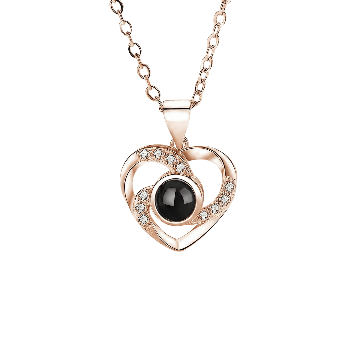 Custom Heart Photo Projection Necklace
