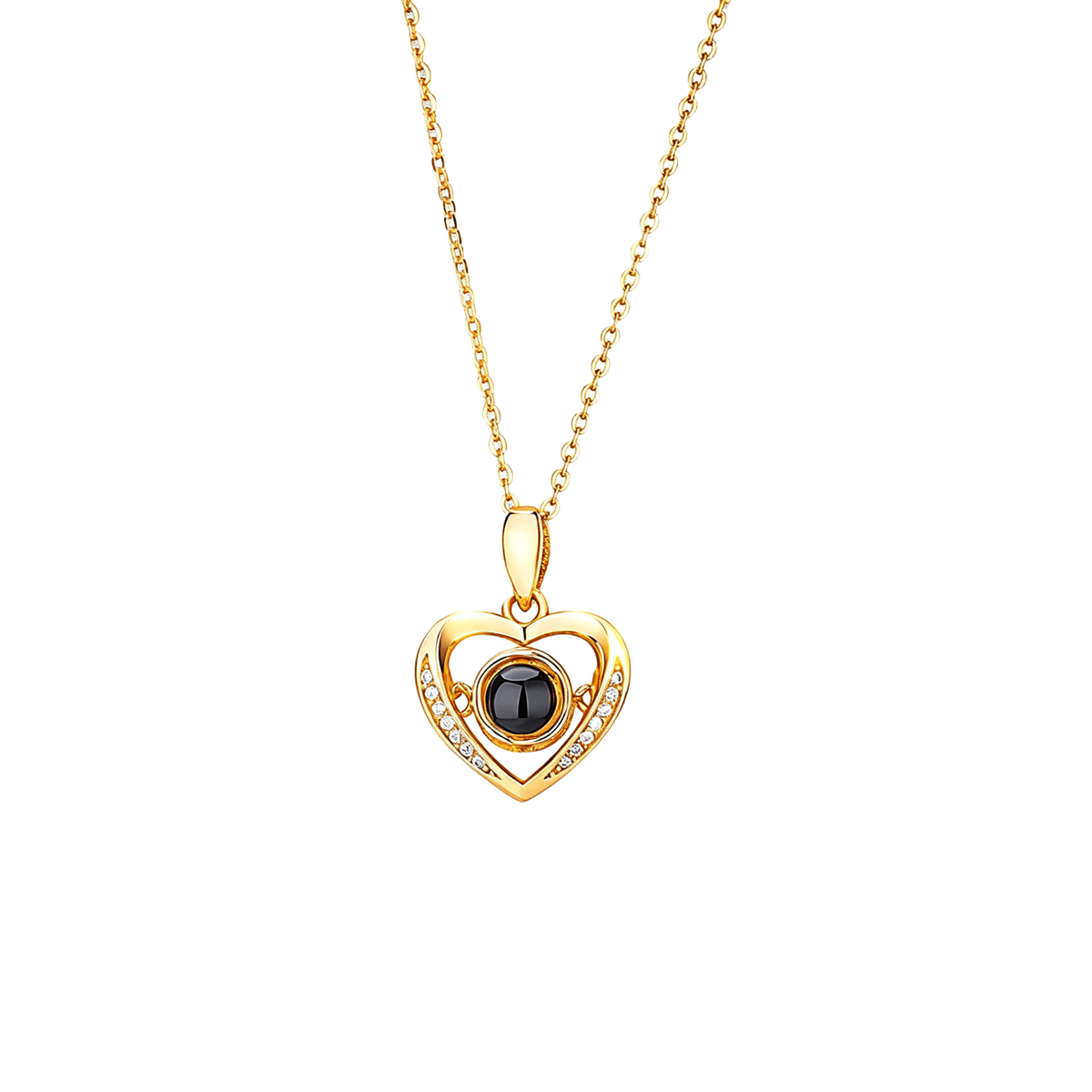 Diamond Heart Photo Projection Necklace