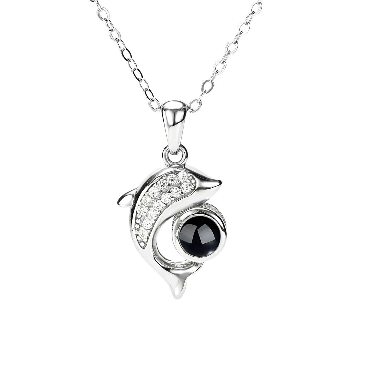 Personalized Dolphin Photo Projection Necklace