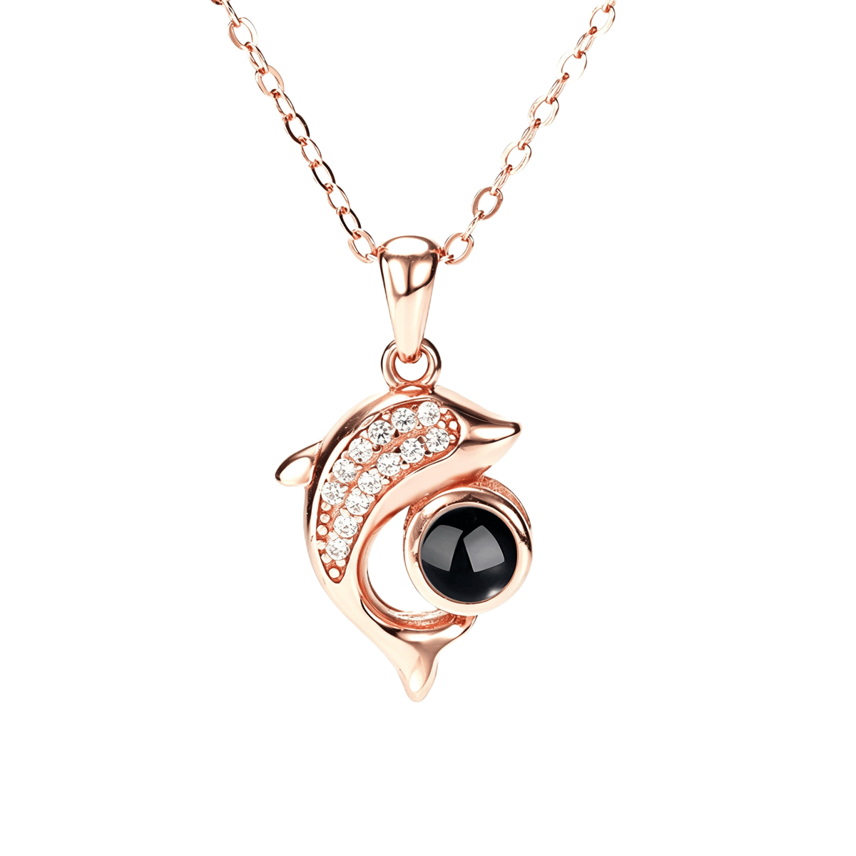 Personalized Dolphin Photo Projection Necklace