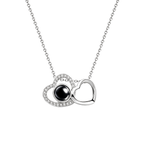 Double Heart Photo Projection Necklace