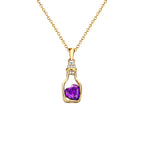 Drift Bottle Heart Birthstone Necklace