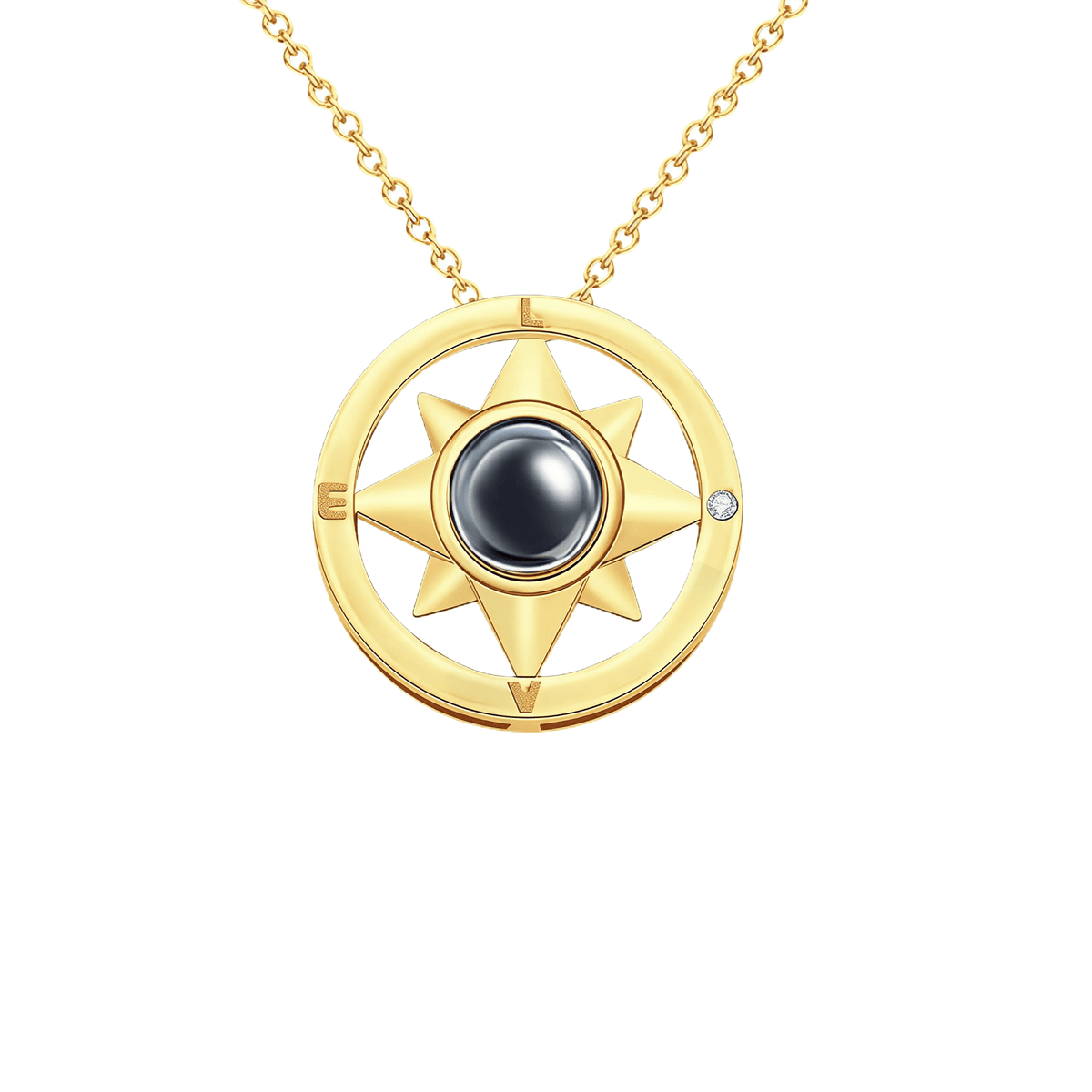 Eight-Pointed Star Photo Projection Necklace