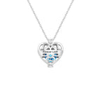 Engraved Heart Birthstone Necklace