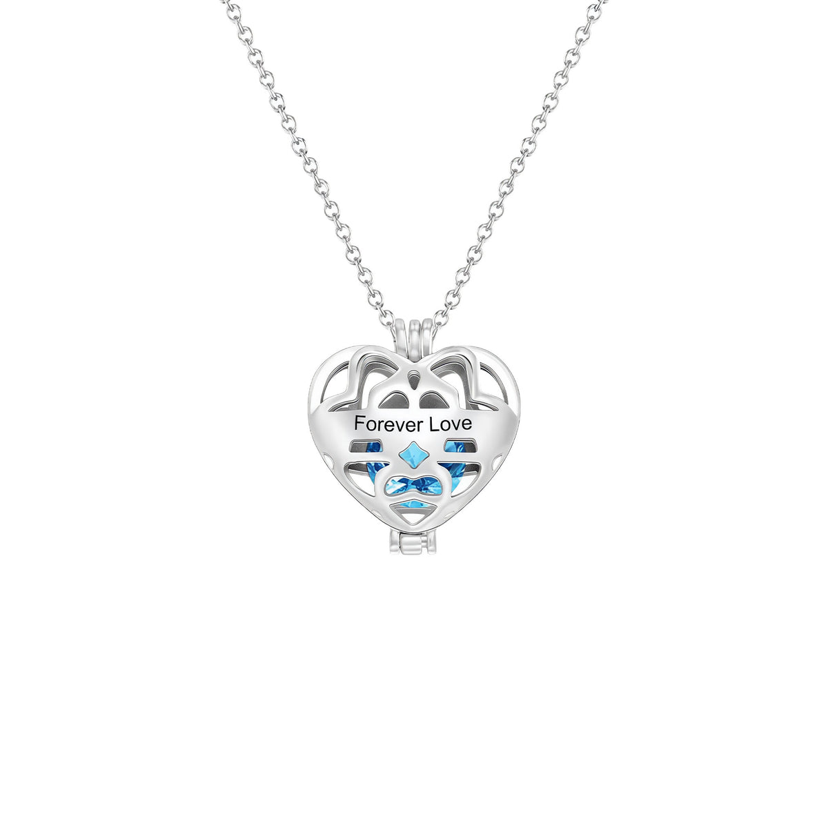 Engraved Heart Birthstone Necklace