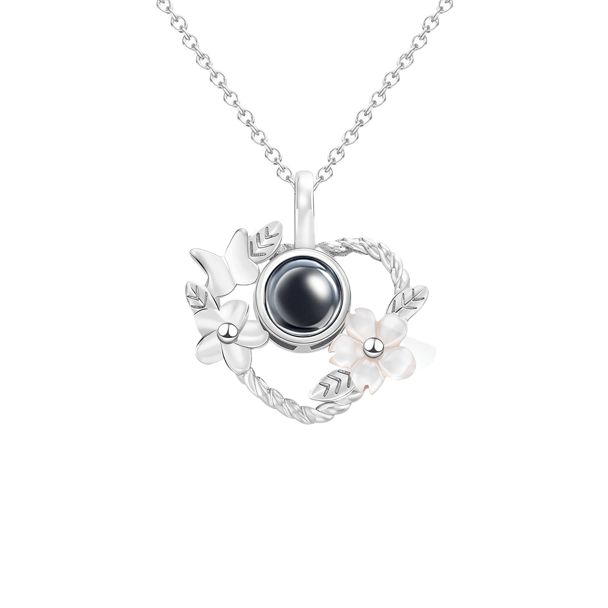 Floral Heart Photo Projection Necklace