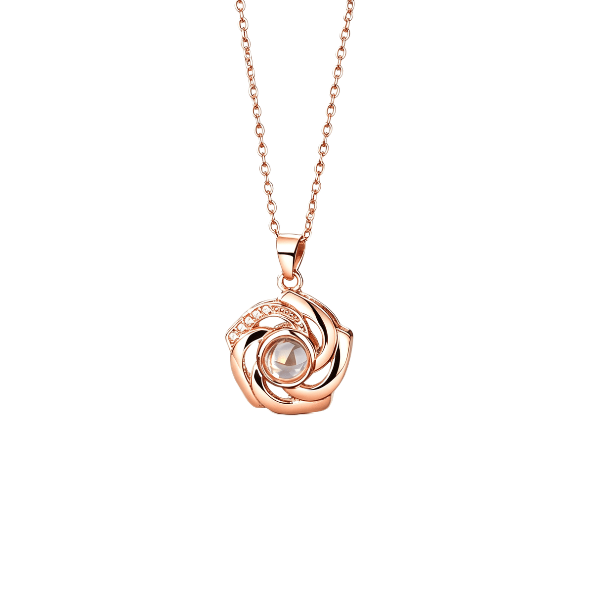 Personalized Flower Photo Projection Necklace