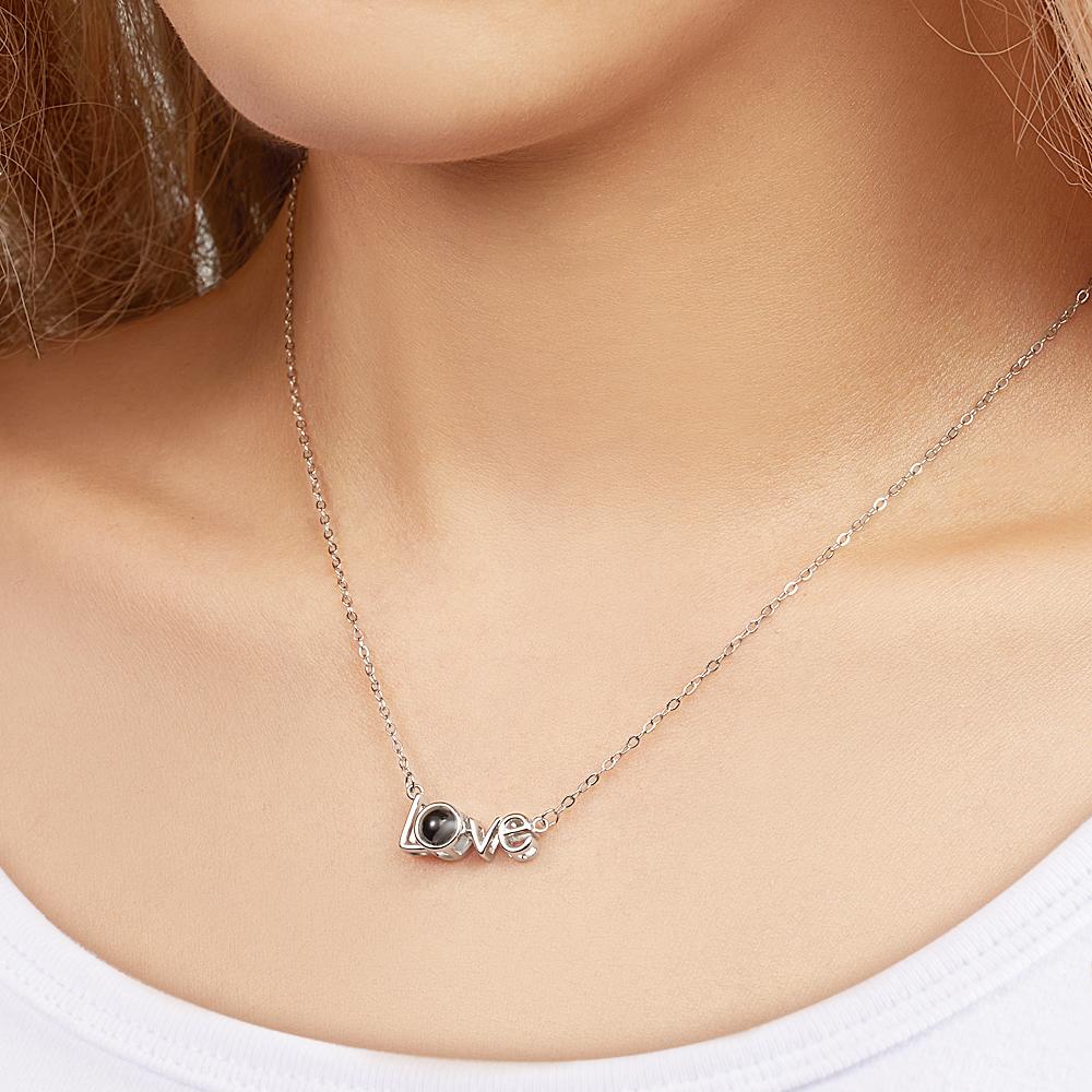 LOVE Photo Projection Necklace