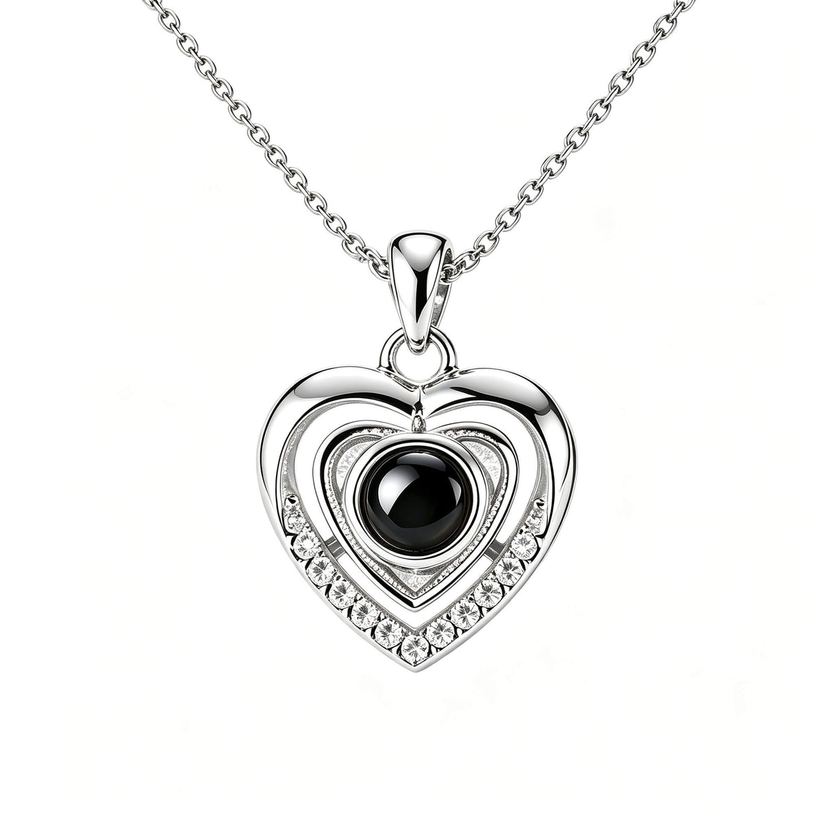 Heart Pendant Photo Projection Necklace