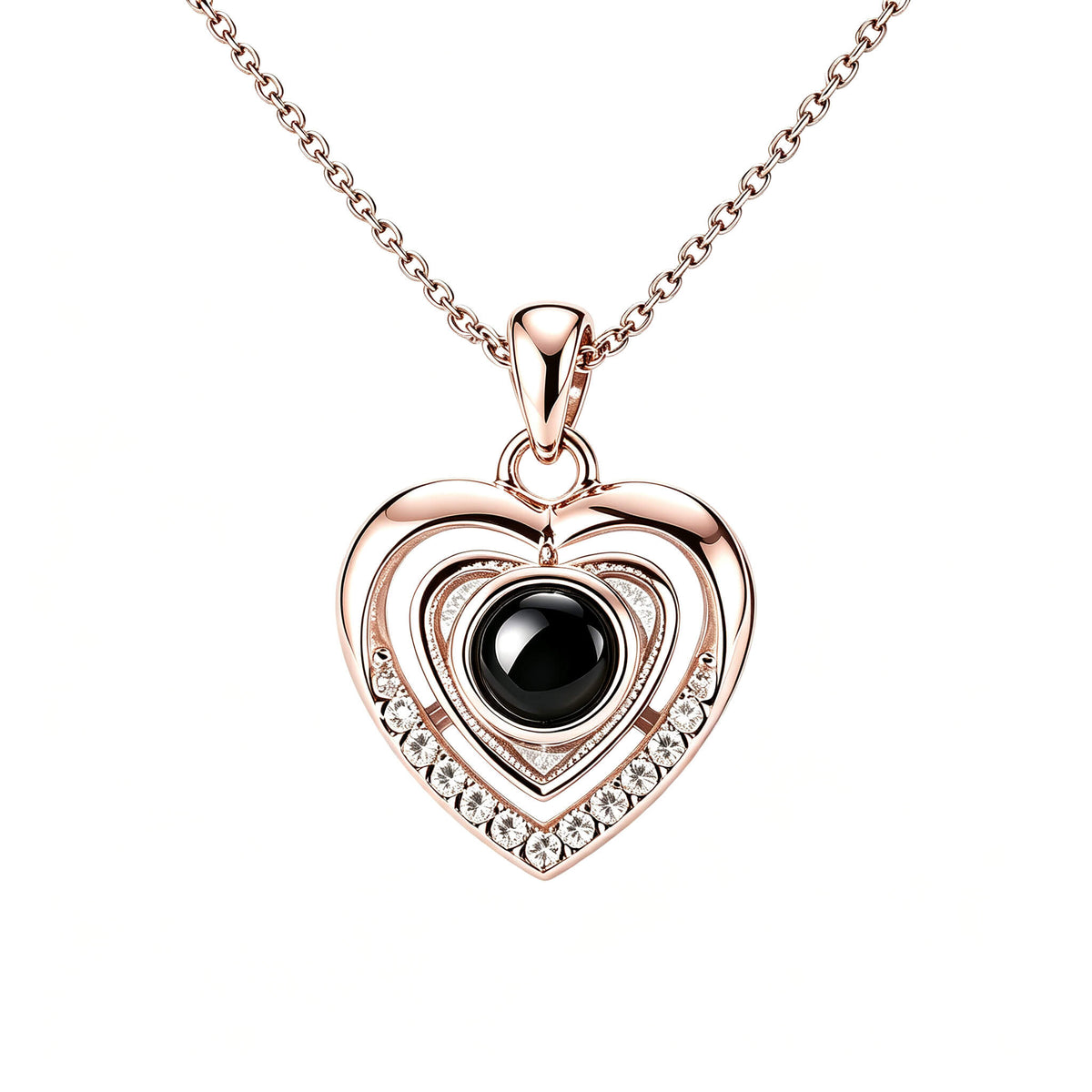 Heart Pendant Photo Projection Necklace
