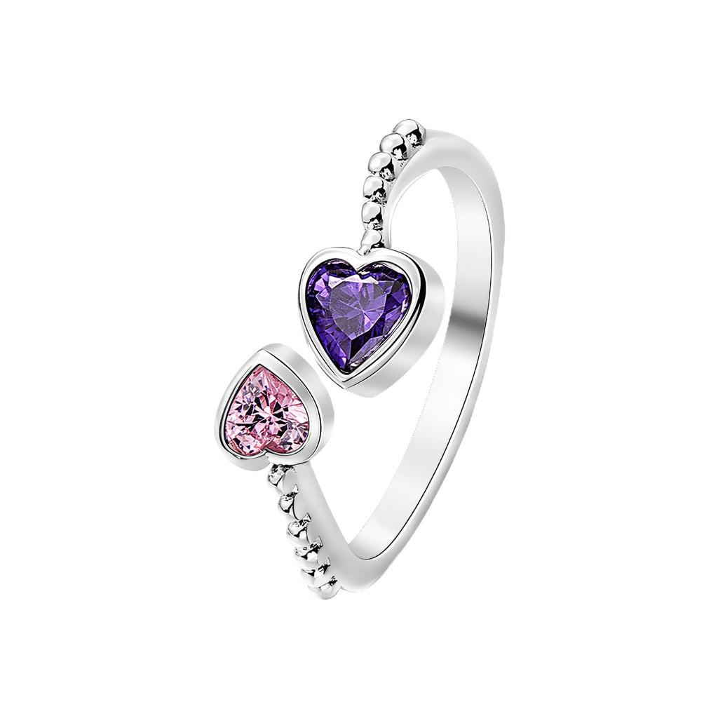 Heart Birthstone Adjustable Ring
