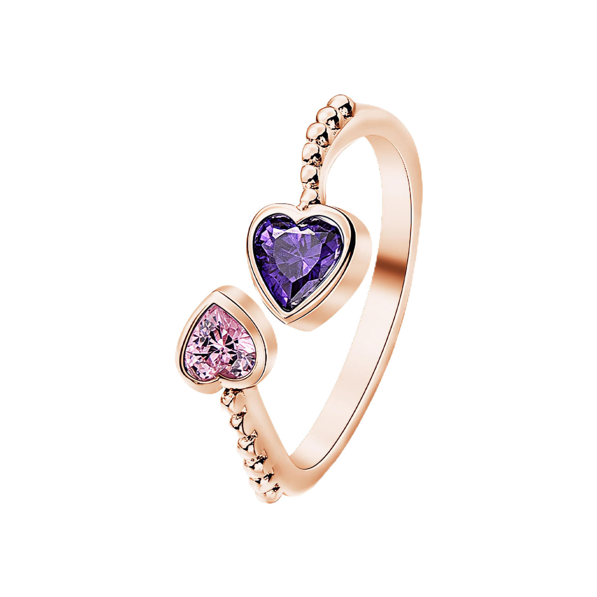 Heart Birthstone Adjustable Ring