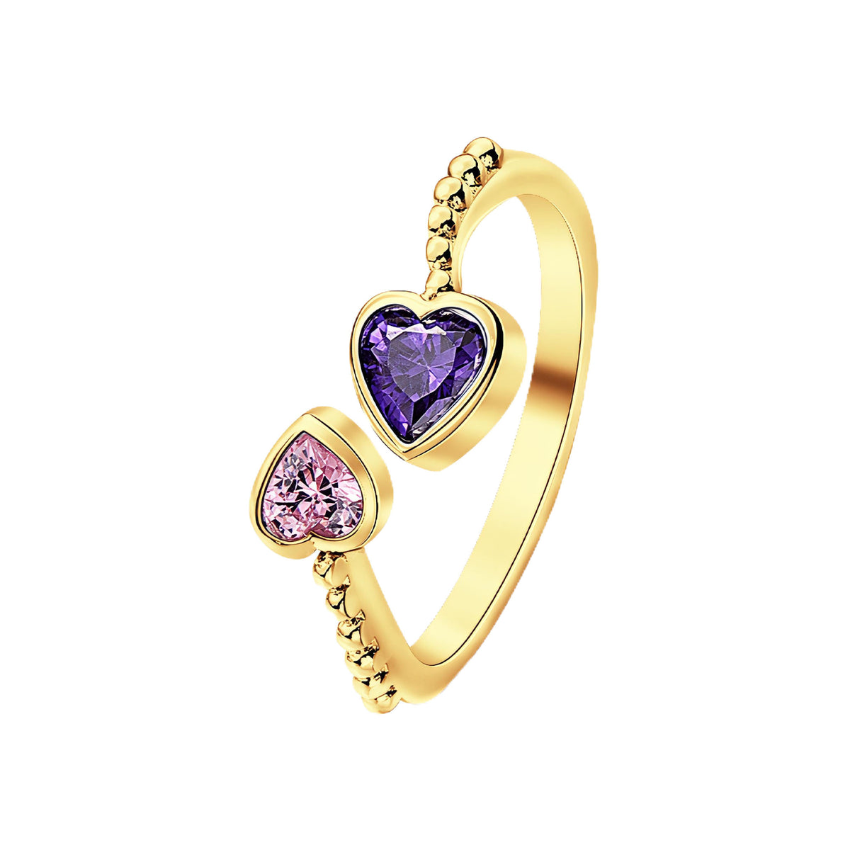 Heart Birthstone Adjustable Ring