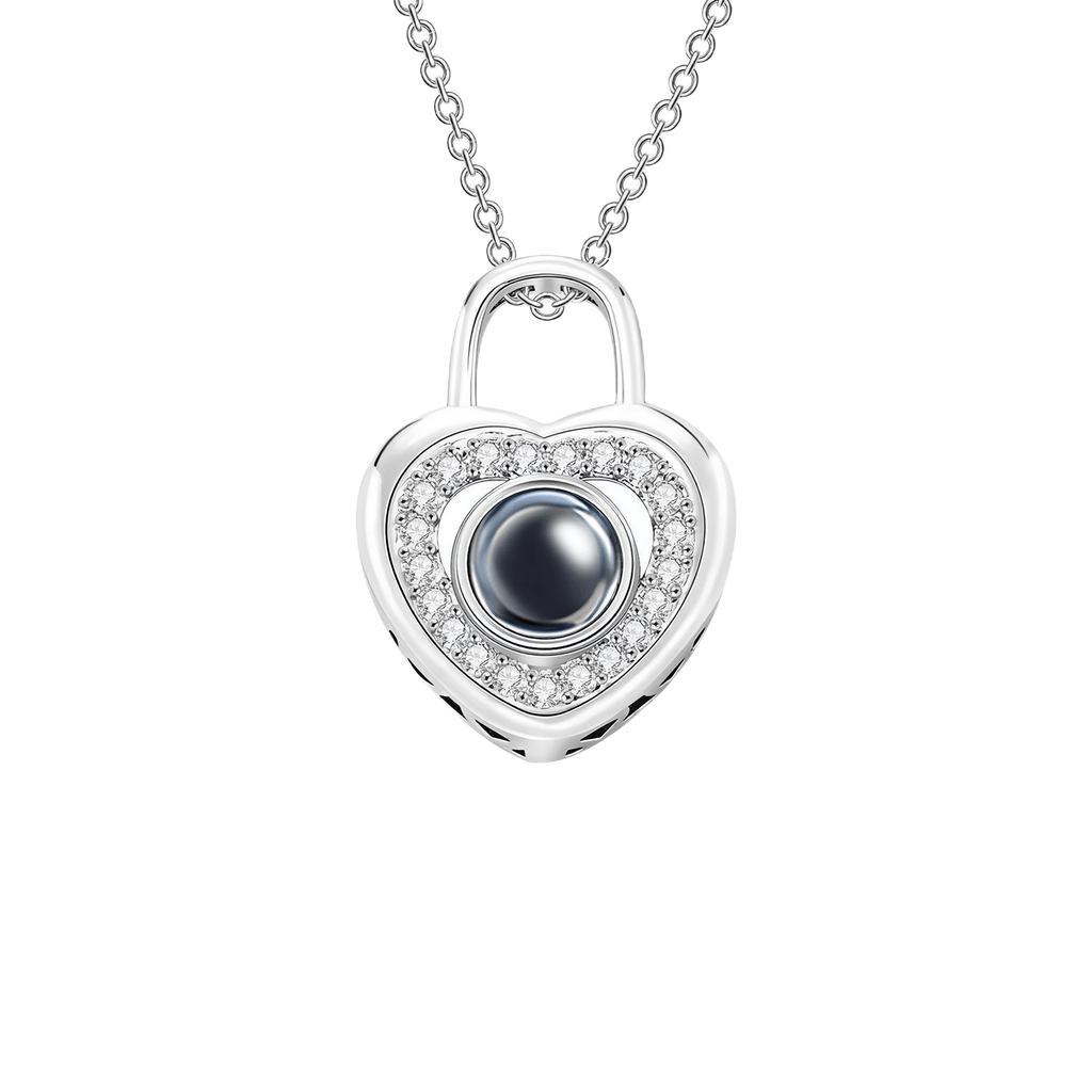 Heart Lock Photo Projection Necklace