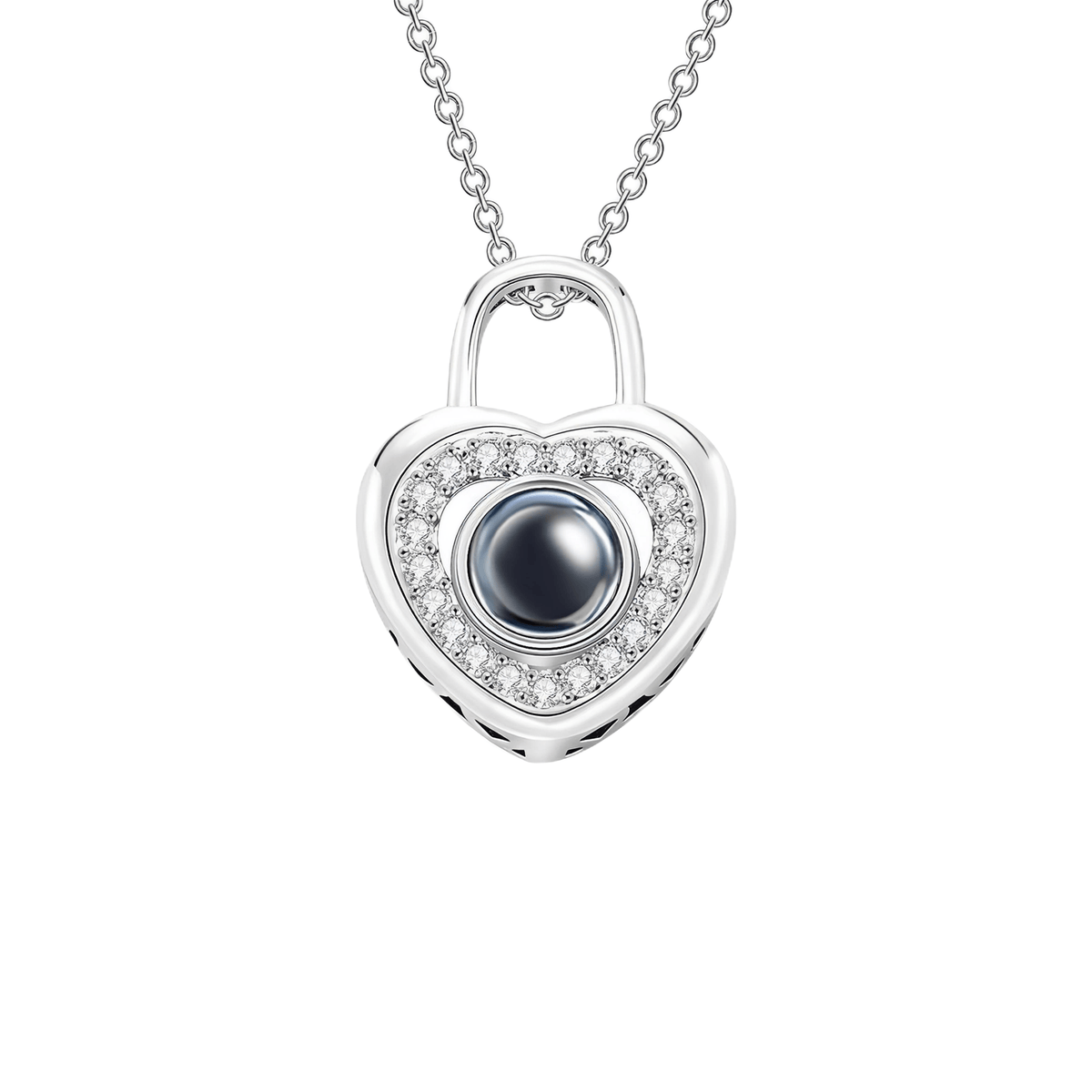 Heart Lock Photo Projection Necklace