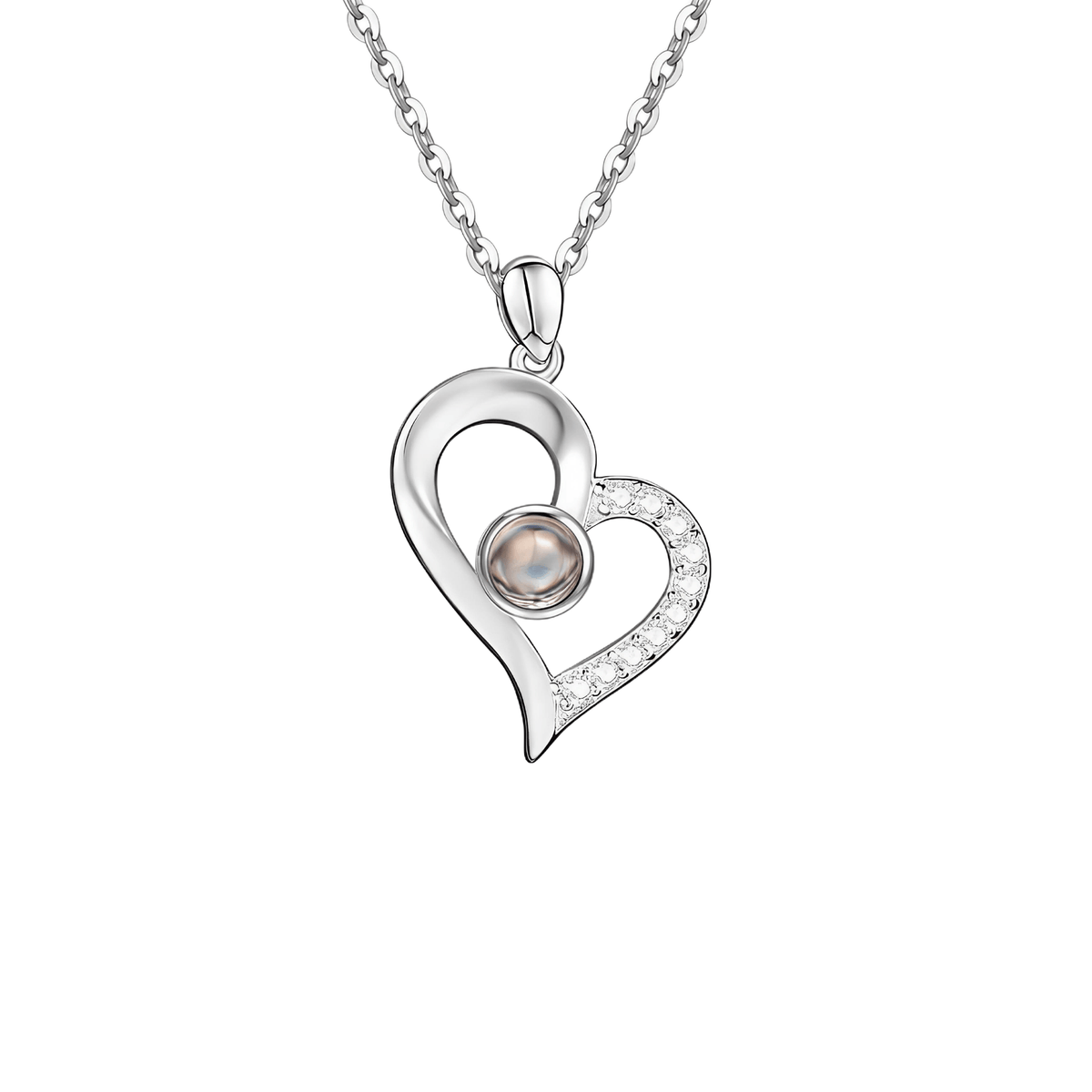 Personalized Heart Photo Projection Necklace