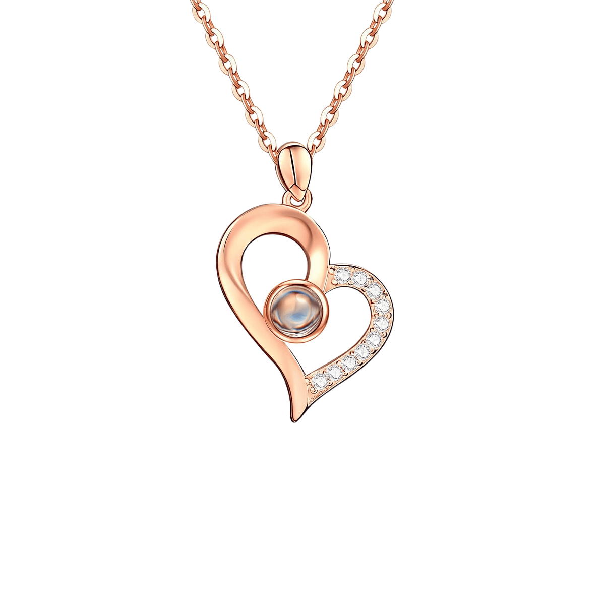 Personalized Heart Photo Projection Necklace