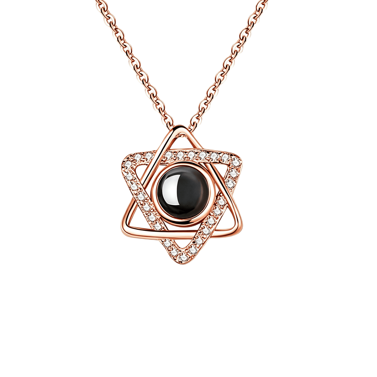 Hexagram Photo Projection Necklace
