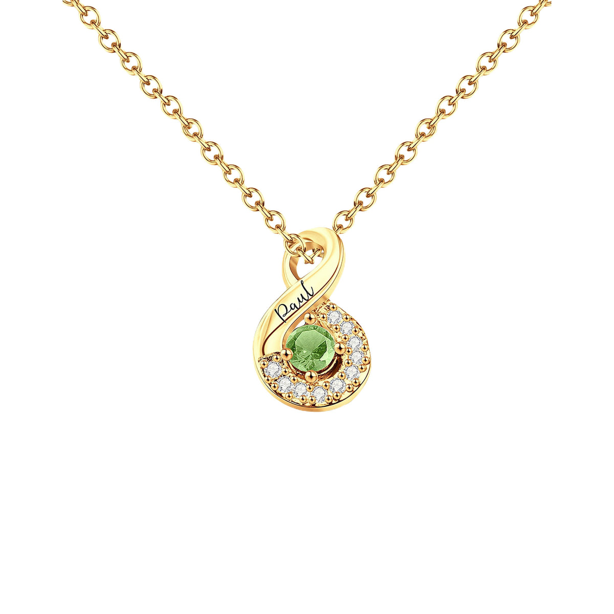 Infinity Name Birthstone Necklace