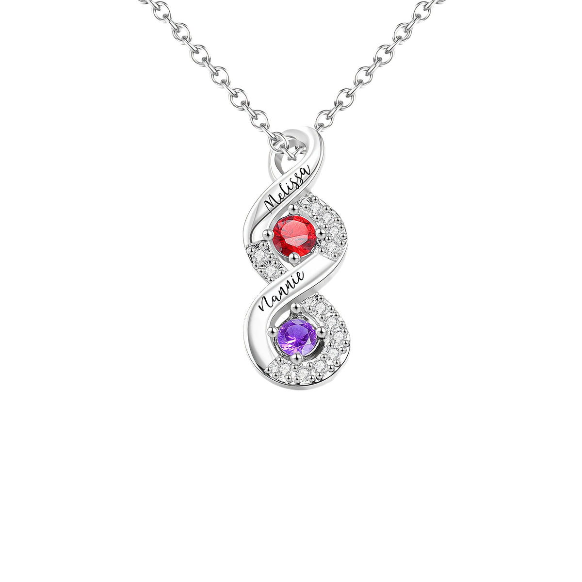 Infinity Name Birthstone Necklace