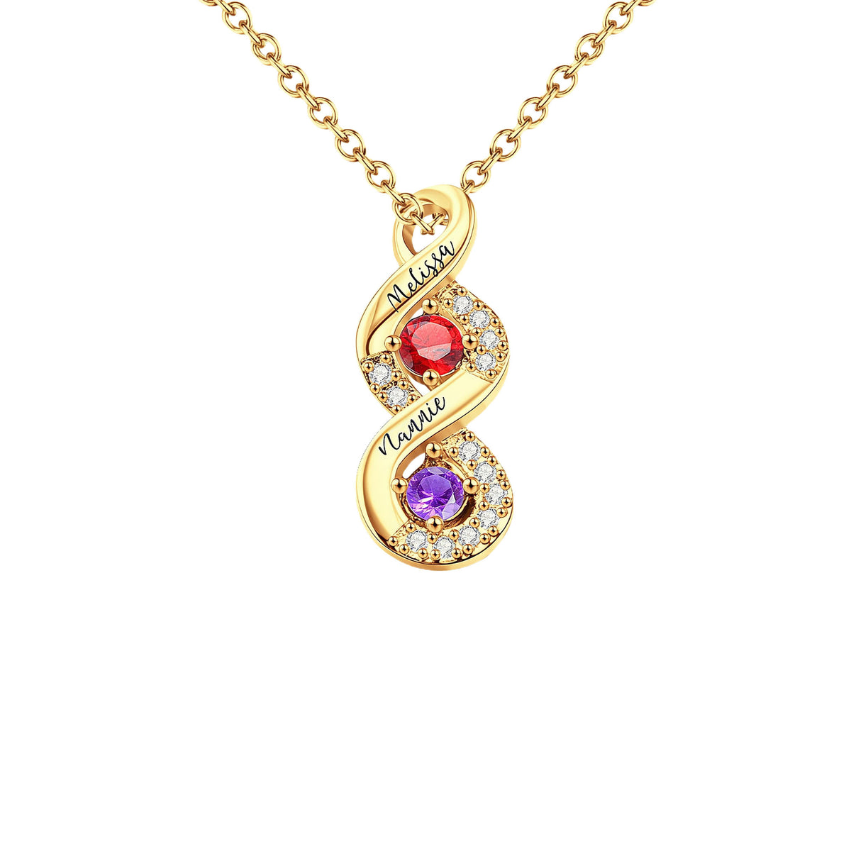 Infinity Name Birthstone Necklace