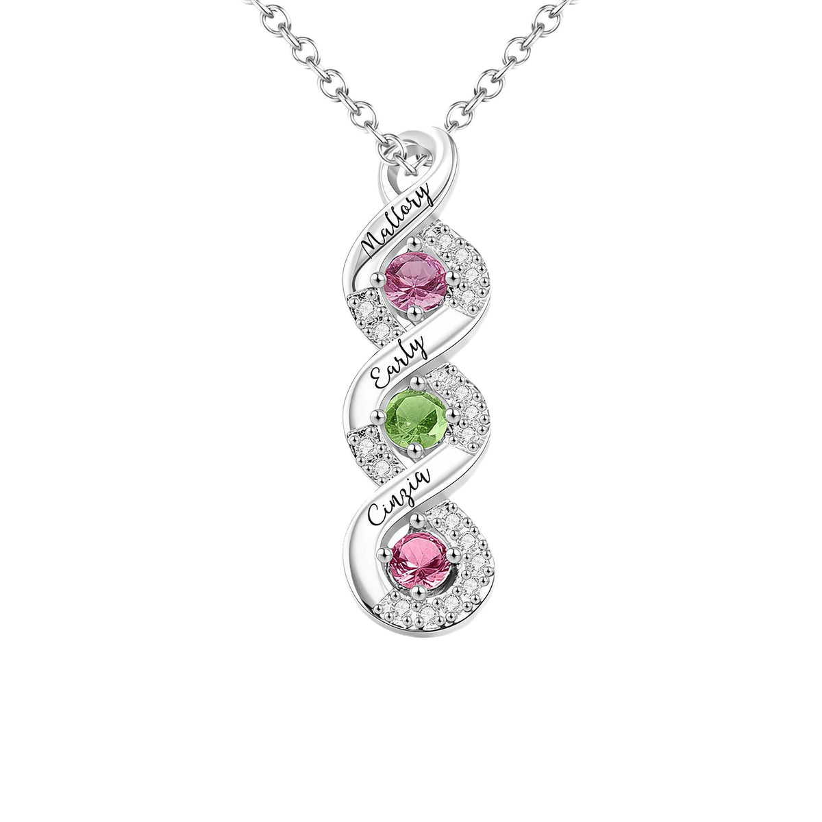 Infinity Name Birthstone Necklace