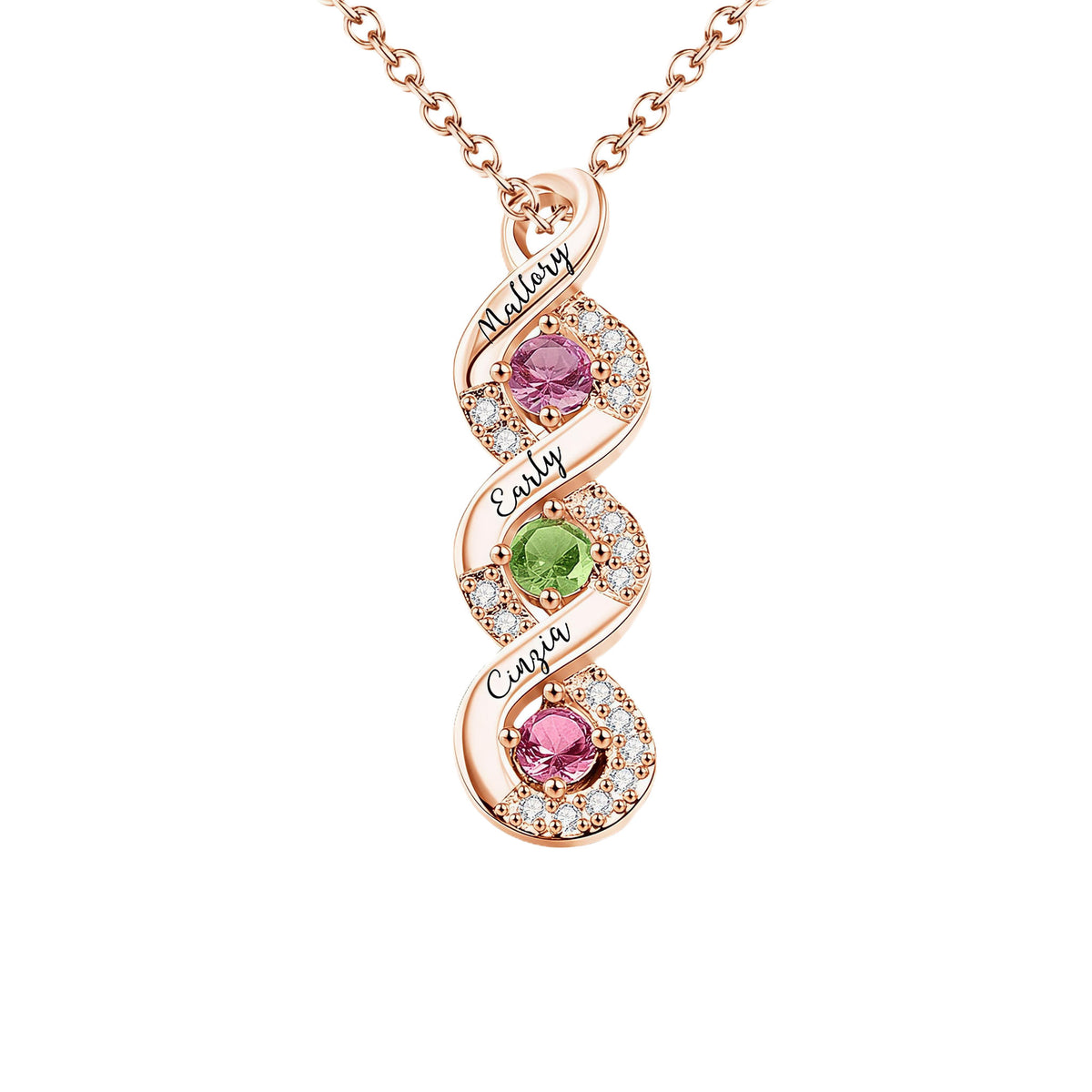 Infinity Name Birthstone Necklace