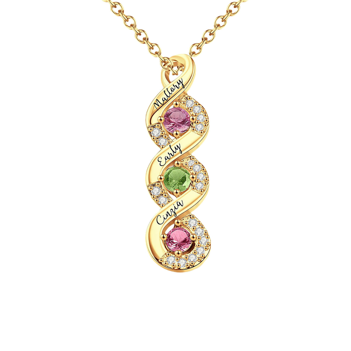 Infinity Name Birthstone Necklace