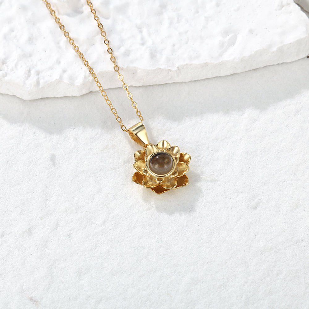 Lotus Pendant Photo Projection Necklace