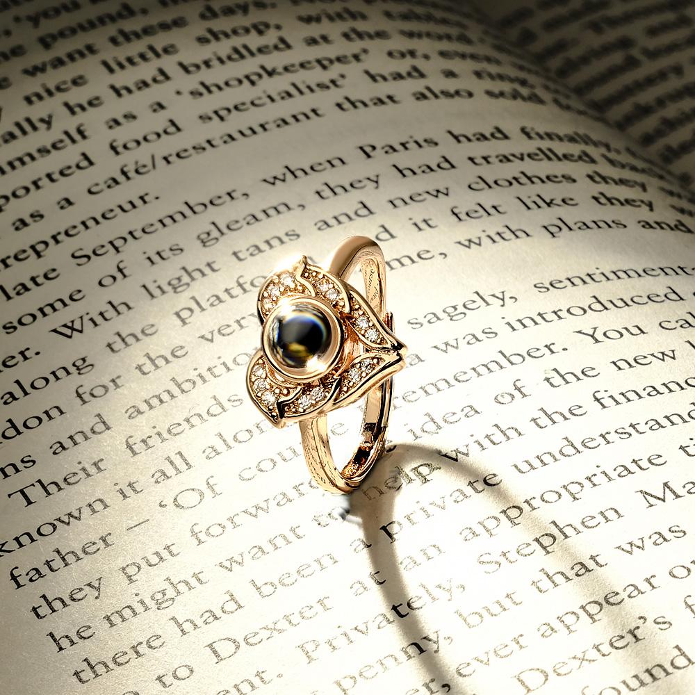 Angel Wing Heart Photo Projection Ring