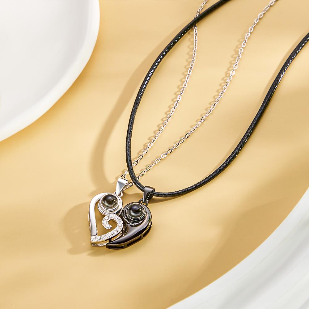 Heart Couple Photo Projection Necklace