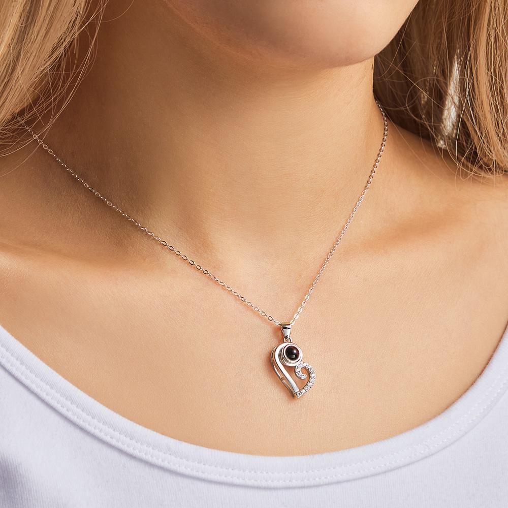 Heart Couple Photo Projection Necklace