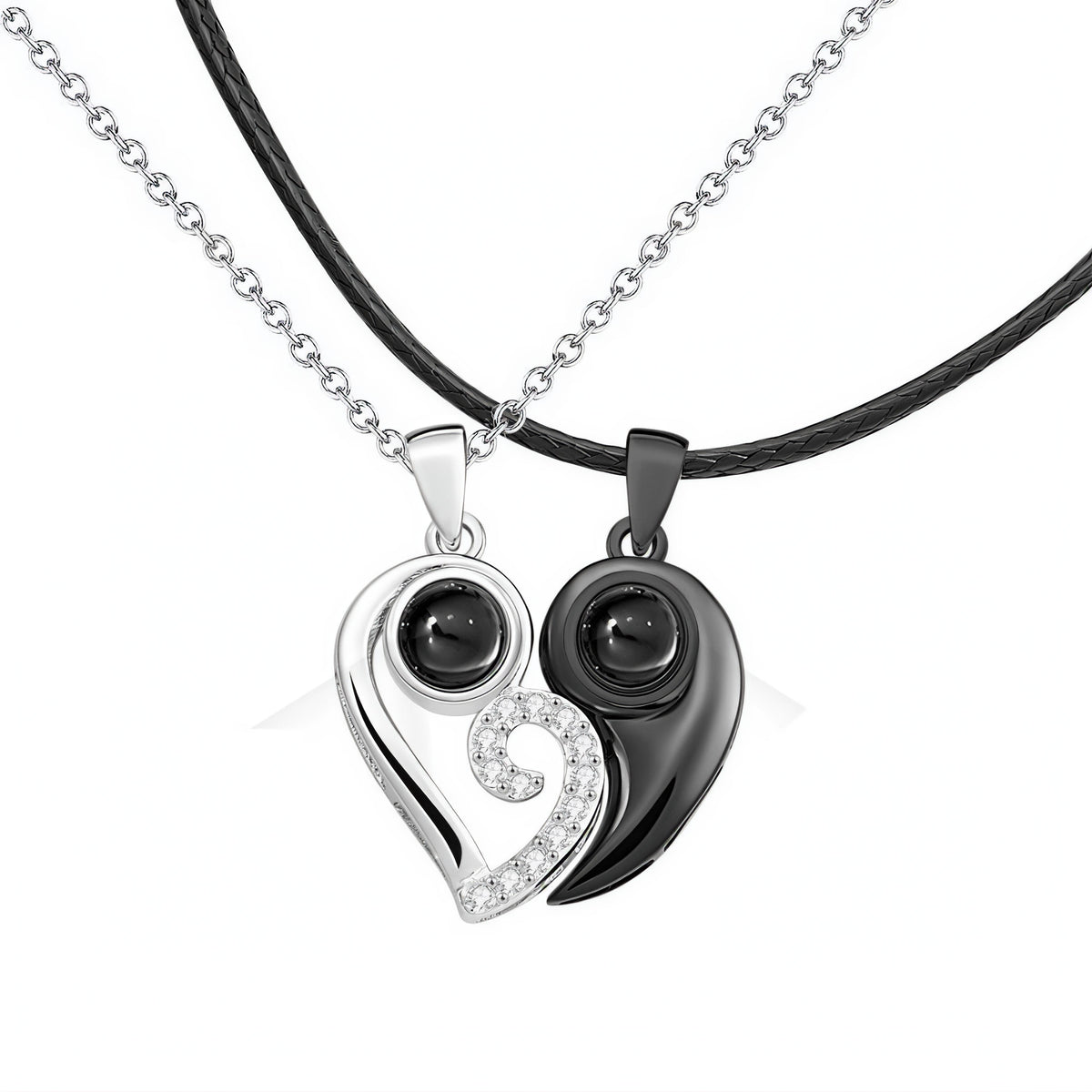 Heart Couple Photo Projection Necklace