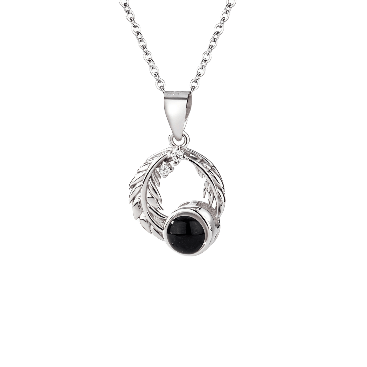 Leaf Photo Projection Necklace in a personalized jewelry design