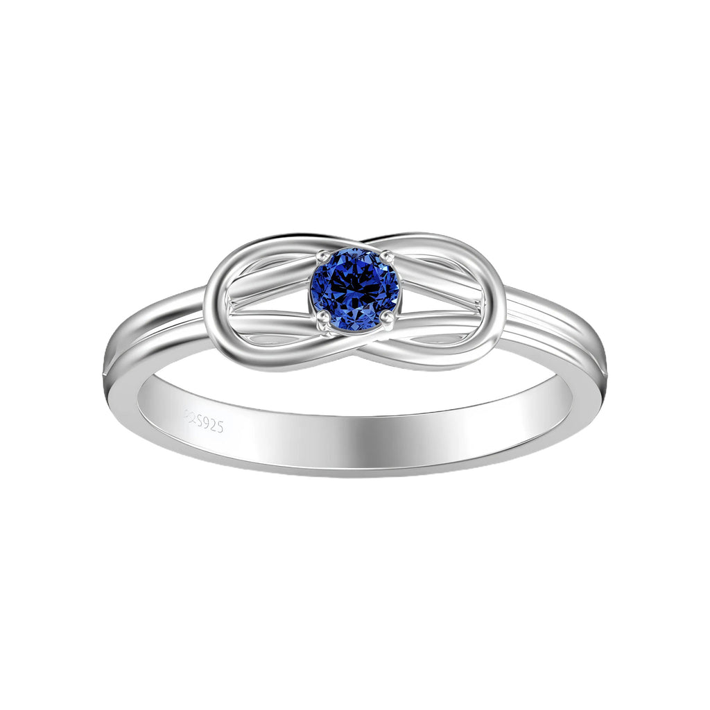Birthstone Love Knot Ring