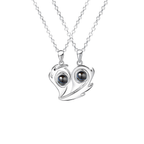 Magnetic Heart Couple Photo Projection Necklace