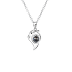 Magnetic Heart Couple Photo Projection Necklace