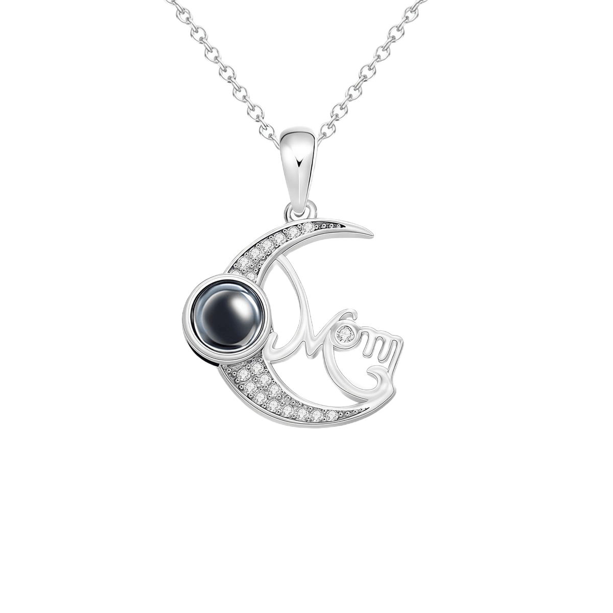Moon Pendant Photo Projection Necklace