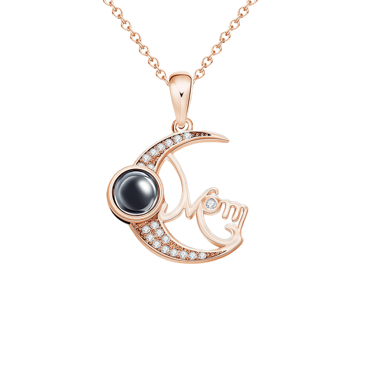 Moon Pendant Photo Projection Necklace